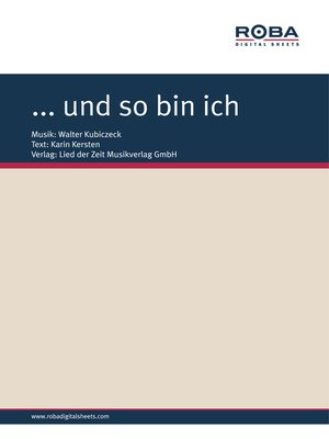cover image of ... und so bin ich
